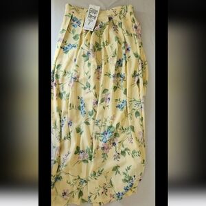 Gillian perrie Women's Size 8 yellow floral high waisted skirt #F01